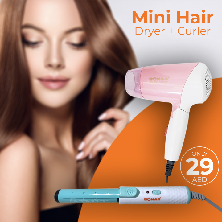 Mini Hair Dryer + Curler HD319 ShukranSale